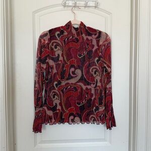 Metallic Patterned Long Sleeve Blouse